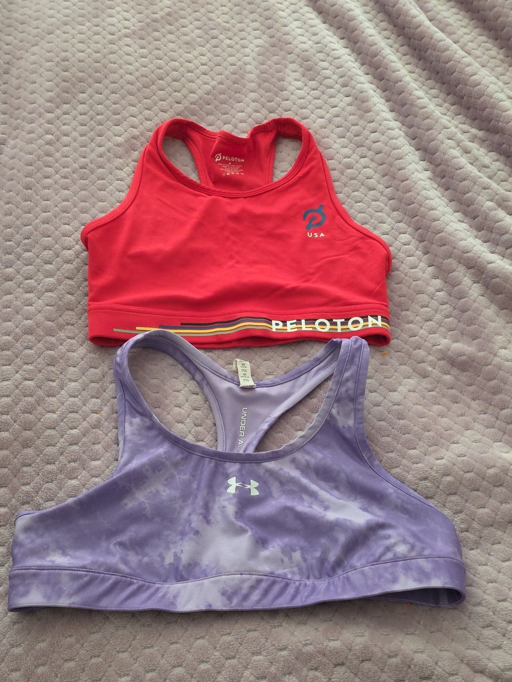 Peloton Red Racerback Sports Bra — USA Logo High Support